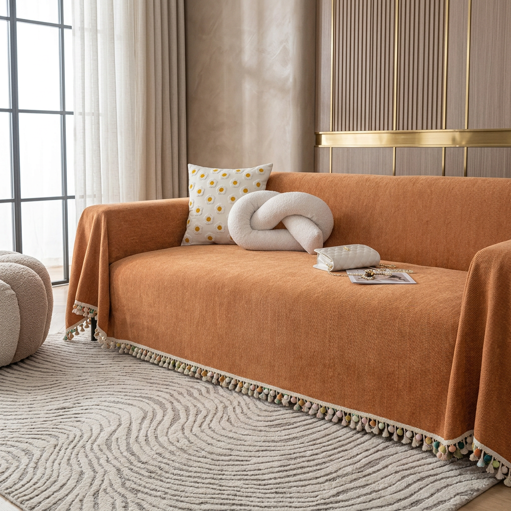 Luxe Herringbone Sofa Cover