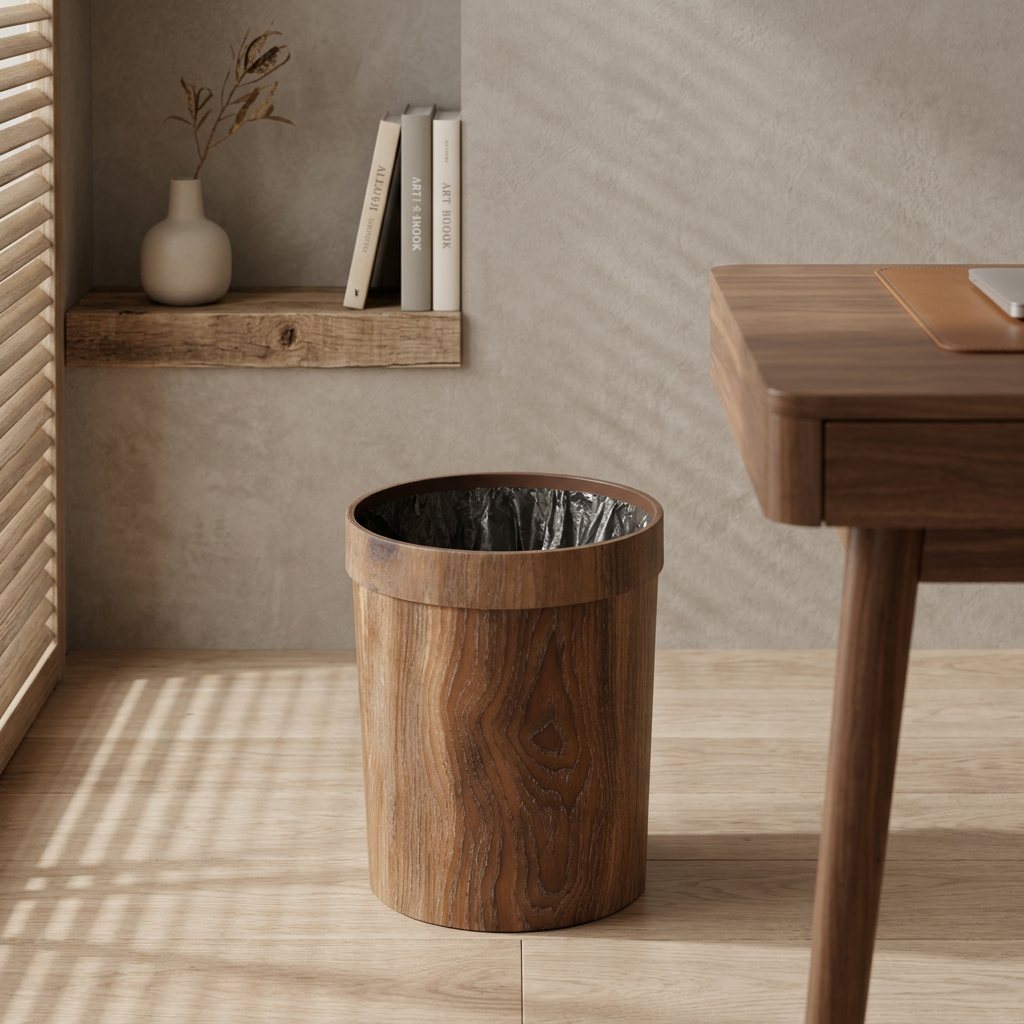 Nordic Minimalist Wood Garbage Bin