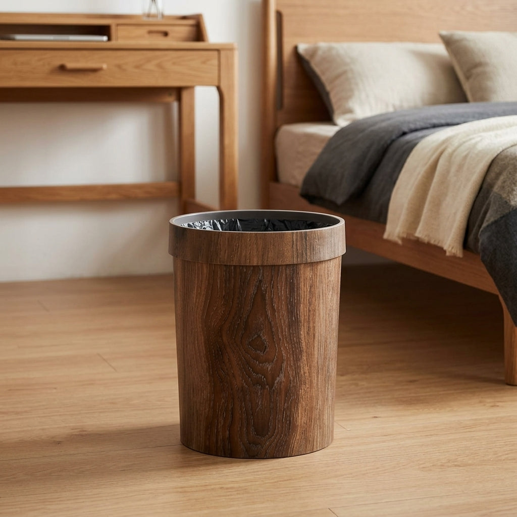 Nordic Minimalist Wood Garbage Bin