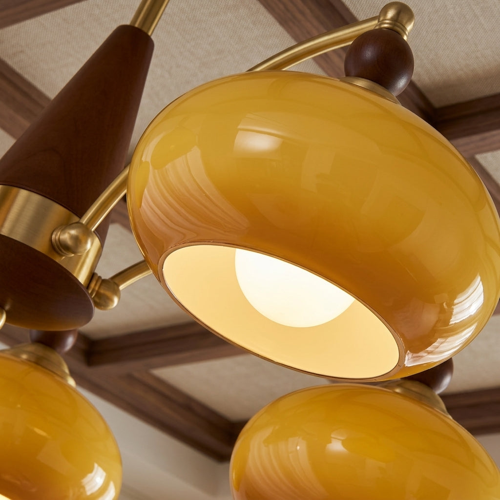 Retro Stained Glass Chandelier Light
