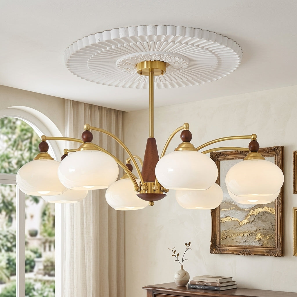 Retro Stained Glass Chandelier Light