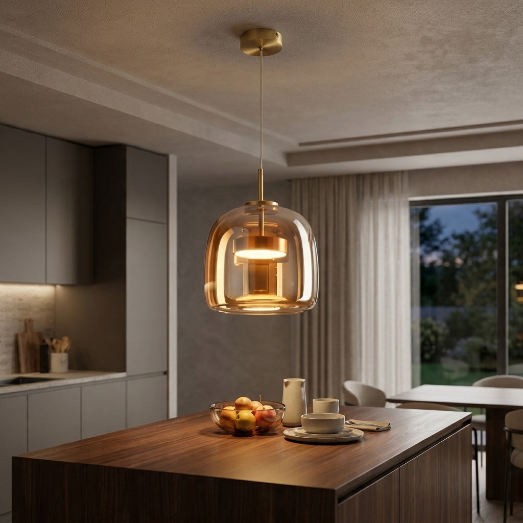Retro Adjustable Glass Pendant Light