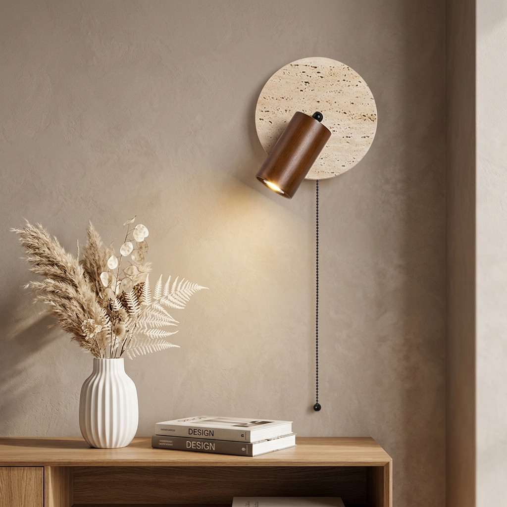 Elegant Travertine Wall Sconce Lighting