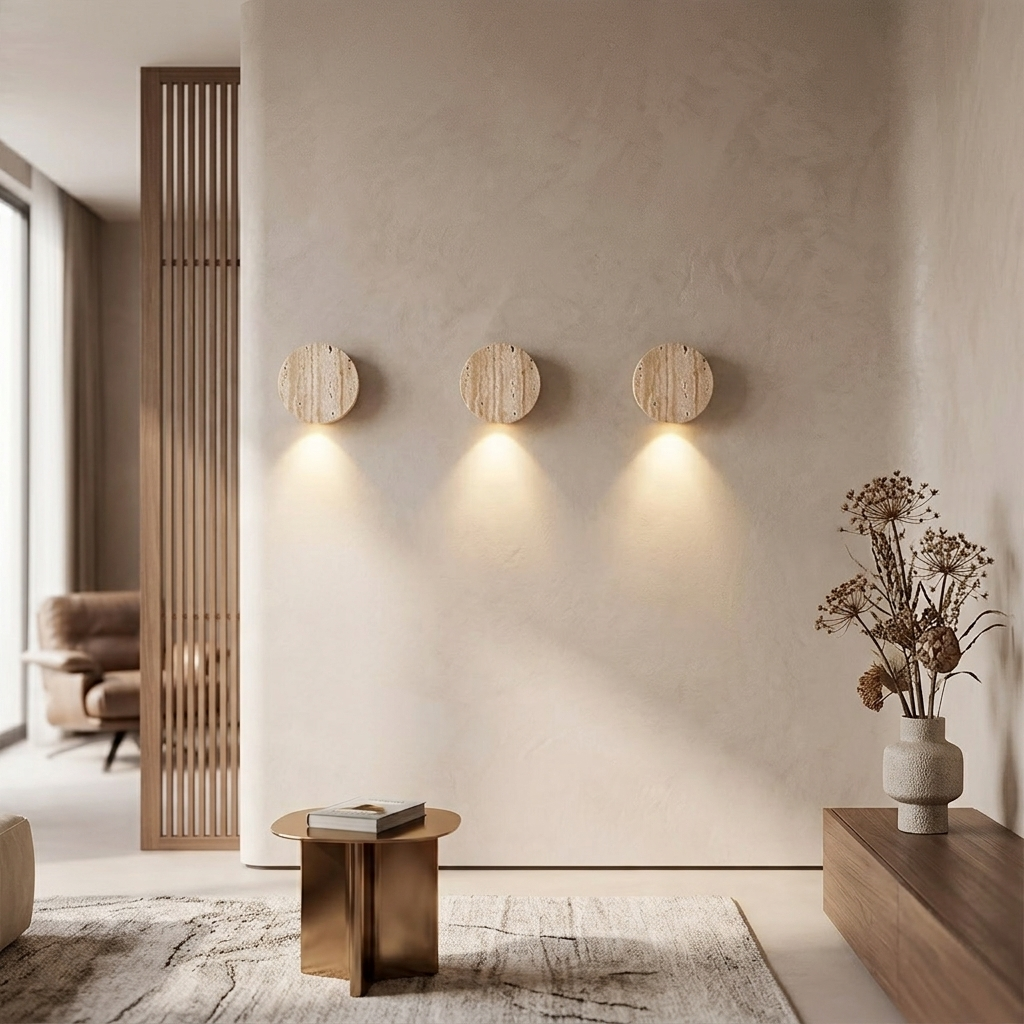 Wabi-Sabi Natural Travertine Wall Light