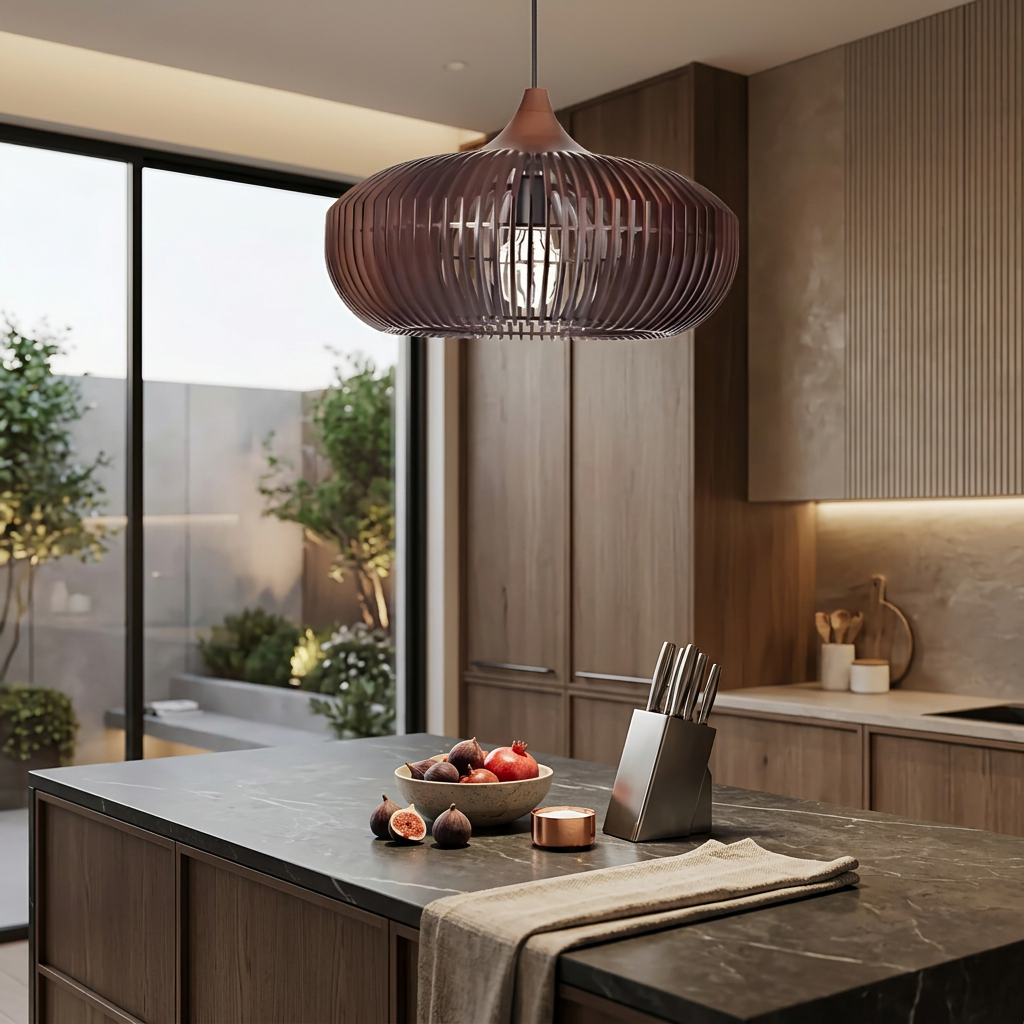 Zen Harmony Japandi Wooden Pendant Light